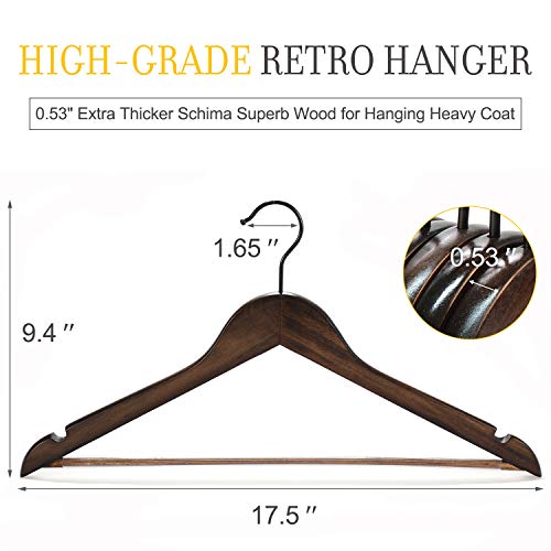 TOPIA HANGER Heavy Duty Wood Coat Hangers in Smooth Retro Finish, Boutique Quality Wooden Suit Hange - //coolthings.us