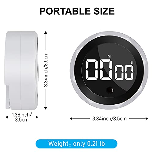 Digital Kitchen Timer for Cooking Magnetic Countdown Timer with Large LED Display Egg Timer with USB Charging Two-Level Volume, Easy to Learning Exercise, Visual Timer Suitable for Children Adults