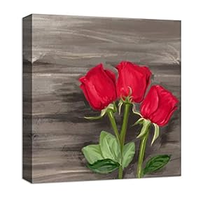 Canvas Wall Art Abstract Beautiful Bunch of Flowers Painting Artwork for Home Prints Framed - 12x12 inches