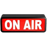 Alfoto On Air Sign Studio Light Box, On the Air Sign For Podcast Desk Or Streaming Room, Retro On Air Light For Recording Studio Decor Or Office Do Not Disturb Indicator, 9.8 x 3.5 x 2.3 Inch