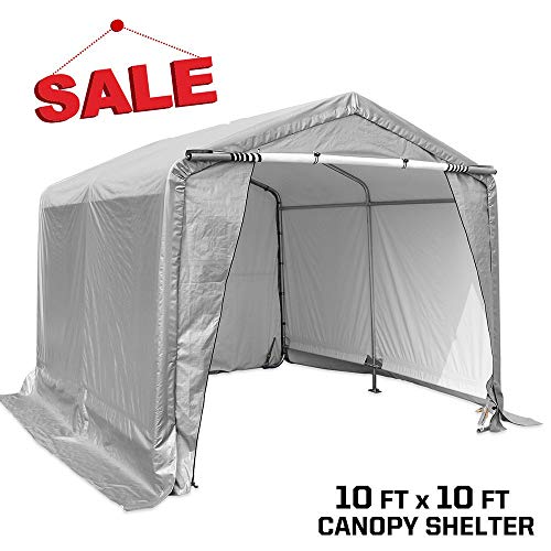 kdgarden Heavy Duty Portable Storage Shelter 10 x 10 Feet Outdoor Canopy Garage Tent