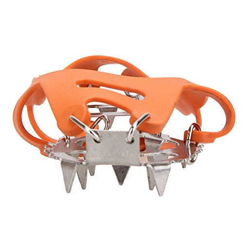 1 Pair 18 Teeth Crampons Non-slip Shoes Cover, Claws Stainless Steel Chain Outdoor Ski Ice Snow Hiking Climbing Traction Cleats (Medium) - Thumbnail 2