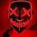 LED Costume Mask, Halloween Mask LED Light Up Purge Mask for Festival Cosplay (Ice Red Mask)