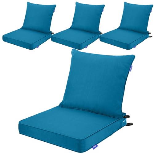 Deep Seat Cushions, Outdoor Cushions, Patio Furniture Cushions, Deep Seat & Back Cushion Patio Cushions for Backyard Couch Sofa Fade Resistant (24x24x4 inches 4 Sets, Solid Indigo Blue) at Amazon