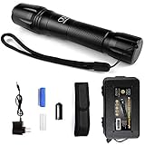 LED Tactical Flashlight, Brightest Flashlight Torch Light 1600Lumens, LED Tactical Flash light High Powered, Zoomable and Waterproof for Emergency Camping