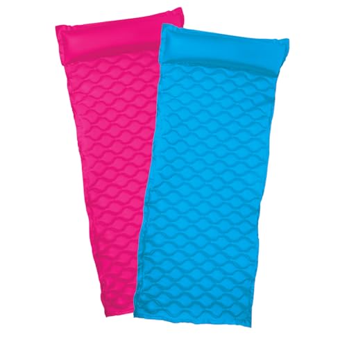 Poolmaster 2-Pack Roll ’N Go Inflatable Pool & Beach Mattress Floats – 1 Blue &…