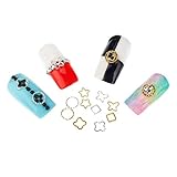 50 Metallic Silver Gold Shaped Nail Art Decorations Crystal Jewels Gems By VAGA®