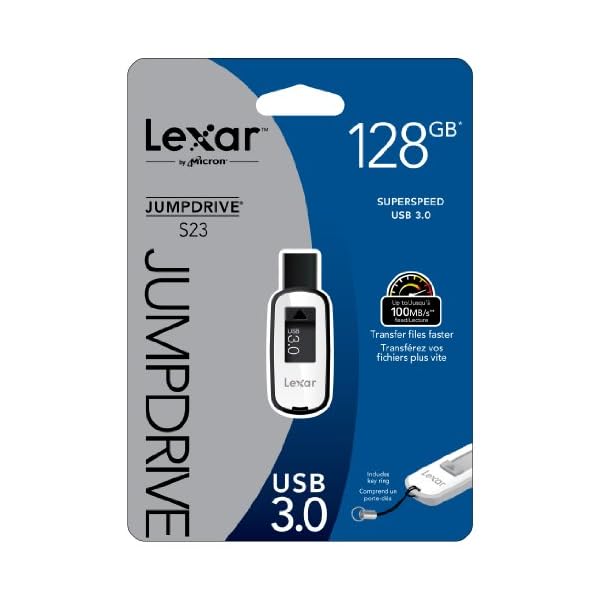 Lexar 128GB JumpDrive S23 Superspeed USB 3.0 Flash Drive Speicherstick Memory Stick - Schwarz – Bild 3