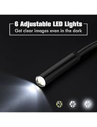 Teslong 2 en 1 USB impermeable endoscopio para casa, 1200 P HD fibra óptica, cámara semirrígida de inspección de serpiente de 190.3 ft con 6 luces LED y bolsa de transporte