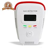 Techamor Plug-In Combustible Natural Gas Detector alarm Portable LPG LNG Gas Leak Sensor Tester with Voice Warning and Digital Display