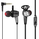 Earbuds, UROPHYLLA Earphones 4 Feet Braided In-Ear Headphones with Microphone Heavy Bass Noise Cancelling Earphones for iPhone/ iPod/ iPad/ Samsung/ Android and More Audio Devices - Black