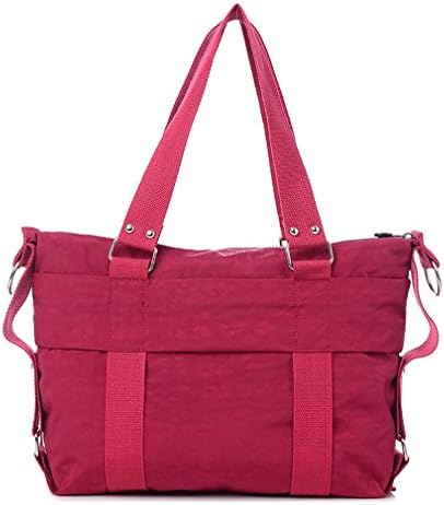 TESOON Bag Water Resistance Nylon Tote Bag &amp; Multiple Pocket Design,Red