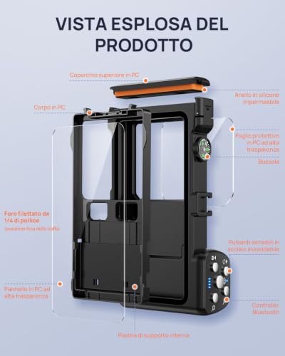 Focusor Waterproof Case 15 m [Universal] Smartphone Compatible with Bluetooth IPX8 Professional Underwater Cover Dry Bag for iPhone Samsung Huawei XiaoMi Oppo Vivo Android 4.7-6.9 Inch Black | Compatibile con Smartphone 4.7-6.9'',IPX8 Cover Subacquea Professionale,Asciutta Bors,iPhone Samsung Google XiaoMi Huawei ecc