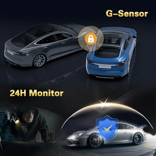 Inefala Full HD 1080P Dash Cam with Four Car Camera, 4 Channel 360°, 3 Inch Screen with 64GB Memory and 8 IR Night Vision, Travel Recorder with G-Sensor and Parking Monitor