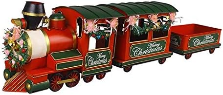 Designsn Christmas Decoration Train Model, Nostalgic Handmade Iron Art Distressed Steam Engine Crafts, European Style Home, Children's Gifts, Child Surprise