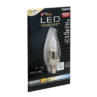 Utilitech 0199170 Pro 4-Watt 25W Warm White 2700K Decorative LED Bulb