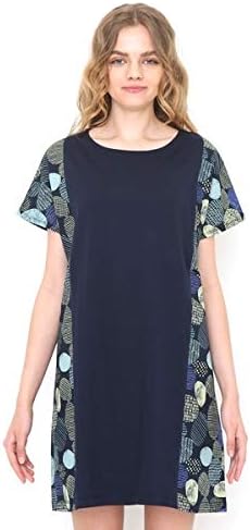 Amazon グラニフ Graniph レディース サイドファブリックワンピース パターンドストーンズ 0ネイビー Ladies F ワンピース チュニック 通販