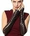 ELMA Lady's Sexy Fingerless Elbow Long Nappa Leather Driving Gloves Gold Plated Logo
