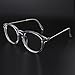 GQUEEN Fashion Fake Glasses Non Prescription Clear Glasses, UV400 Sun Glasses Oval Round Keyhole Metal Temple, 201588