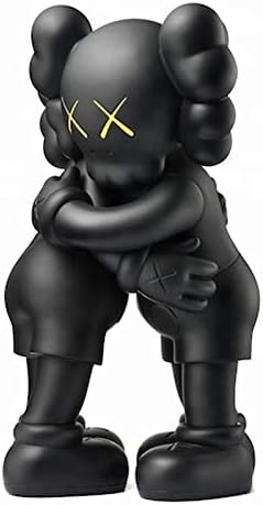 11" 28cm Prototype KAWS Huging Together Original Companion Model Art Toys Action Figure Collectible Model Toy (Black)