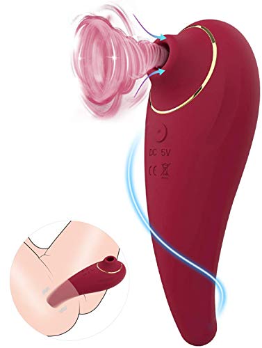 UTIMI Clitoral Sucking Vibrator Rechargeable Clitoris Stimulator Clitoris Massager with Powerful Motor Adult Sex Toys for Woman, Red