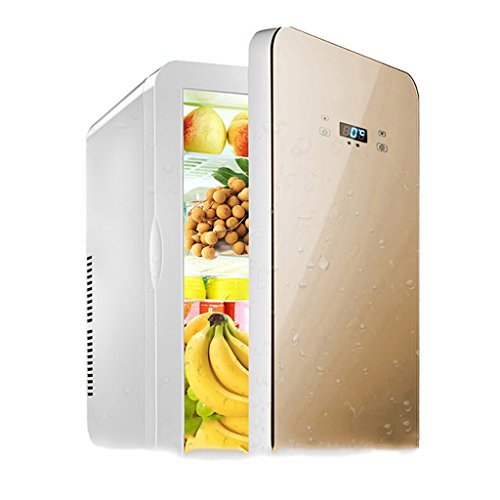 Click Here to See More Images YI HOME- Car Mini Fridge Mini Home Cooling Heating Digital Display Screen Dormitory Single Door Type 22L Large Capacity,Gold
