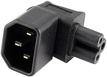 CY IEC 320 Male C14 to Turnup Female C5 Power Extension Adapter