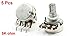 uxcell 5 Piece 5K Ohm 6 mm Diameter Shaft Type B Single Turn Taper Rotary Potentiometer with 8mm Shaft
