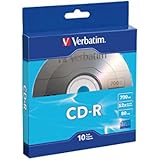 Verbatim 700MB 52X 80 Minute Branded Recordable Disc CD-R, 10-Disc 97955