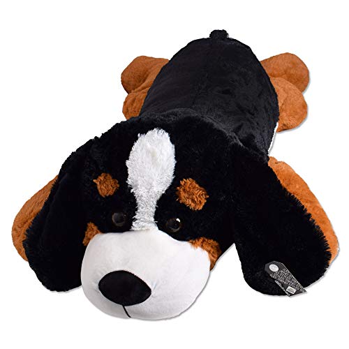 TE-Trend Riesen Plüschhund XXL Kuscheltier Plüsch Hund Plüschtier Stoffhund Kuschelhund 130 cm Mehrfarbig