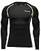 BALEAF Men's Cool Dry Skin Fit Long Sleeve Compression Shirt Color Black/Green Size M