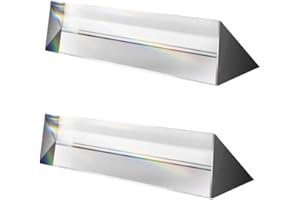 Loopunk 2 Pack 6-inch Crystal Optical Glass Triangular Prism for Photography, Science, Teaching Light Spectrum, Physics and T