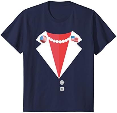 Kids Hillary Clinton Pantsuit Costume Halloween T-Shirt 6 Navy