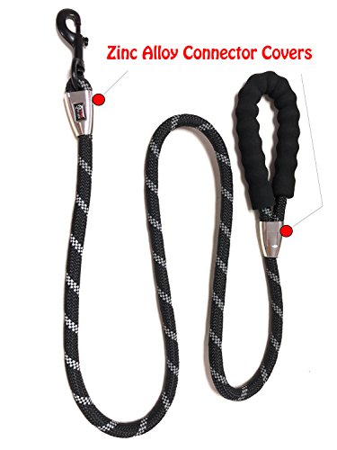 Primal Pet Gear - Rope Leash - 5ft long - Heavy Duty - 0.5" Thick - Metal Covers - Super Durable - Perfect for Medium, Large and Tough Small Dogs, Puppy -Training - Slip Leashes