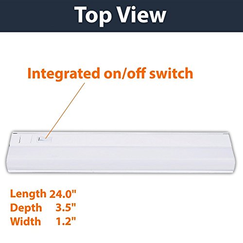 Hardwired LED Under Cabinet Task Lighting - 16 Watt, 24", 1150 Lumen, 3000K (Warm White), Metal Base Frost ...