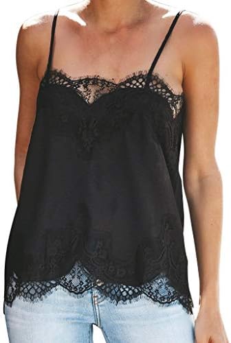Redacel Fashion Women Lace Tank Top, Sexy Vest Lace Patchwork Top Sleeveless Blouse Casual Shirt