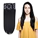 10-24inch Clip in Remy Human Hair Extensions Grade 7A Thick to End Full Head Natural Hair Long Straight 8 Pieces 18clips 70g 10