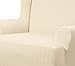 SureFit Stretch Pinstripe - Wing Chair Slipcover - Cream