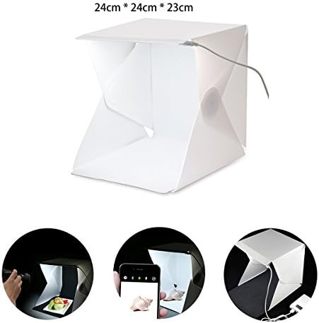 LED Photo Studio Folding Shooting Tent with Universal Micro USB Cable &amp; Backdrops