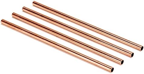U LOVE IT Copper Straws PACK OF 4 - Solid Copper Drinking Straw 7.5" for Beer, Cups/Mugs And Cocktail Glasses, Vodka Beer Bar Collection/ Ideal For Moscow Mule The Finest Grade 100% Pure Copper
