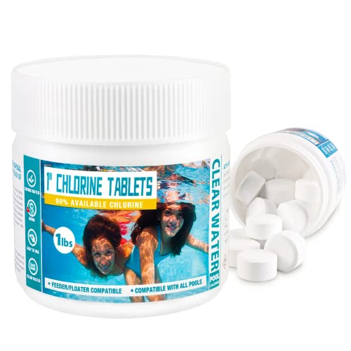 Chlorine Tablets 1 inch Pool Chlorine Tablets, 1 lb Chlorine Tabs for