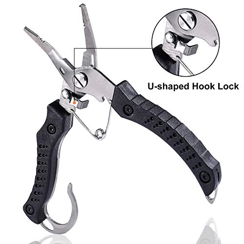 image for PLUSINNO Fishing Pliers Stainless Steel Mix with Titanium Carbo-Nitrid