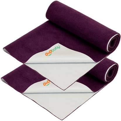 OYO BABY Small Dry Sheet for Newborn - 6 Months | 70×50 cm (Pack of 2) Soft, Waterproof Mattress Protector | Quick Dry Bed Pad | Extra Absorbent & Anti-Piling, Reusable Underpad - Plum