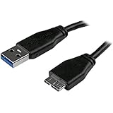 StarTech.com 15cm 6-Inch Short Slim SuperSpeed USB 3.0 A to Micro B Cable (USB3AUB15CMS)