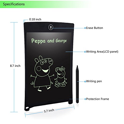 LCD Writing Tablet, Aukor 8.5 Inch Upgraded ElectronicÂ Handwriting Board, LCD Draft Pad, Doodle Drawing Notepad, Portable Smart eWriter with Stylus for Kids and Adults at Home, School and Office, Pink
