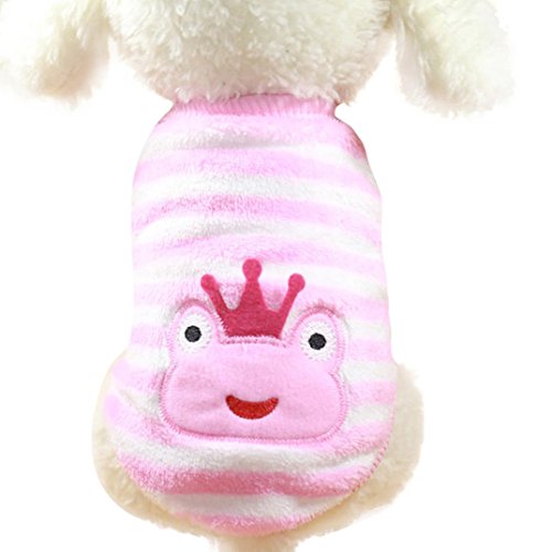 Stripe Pet Sweater,SMYTShop Dog Coral Velvet Outwear Costume Small Dog Cat Pet Clothing Puppy Apparel Dog Warm Sweater Jumpsuit