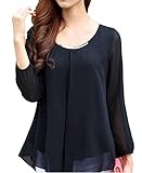 New Women Tops Long Sleeve Chiffon Solid Color Pleated Shirt Career Blouse