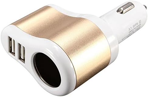 YASOKO Car Charger Dual USB Ports 1 Way Car Cigarette Lighter Power Socket Charger Adapter for Samsung iPhone