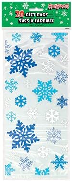 Snowflakes Blue Cello Bags - 20 Count