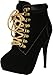 JJF Shoes Women's COMPOSE-01 High Heel Almond Toe Lace Up Ankle Booties